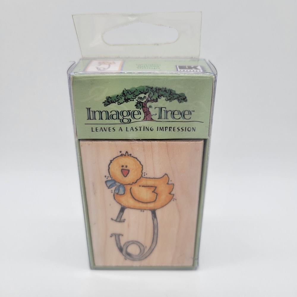 Ducky Pin wood mount rubber stamp new baby shower diaper Image Tree EK Success